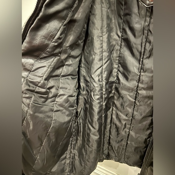 SCHDARROW KNHOR Mens Faux Leather Full-Zip Motorcycle Jacket - Picture 5 of 6